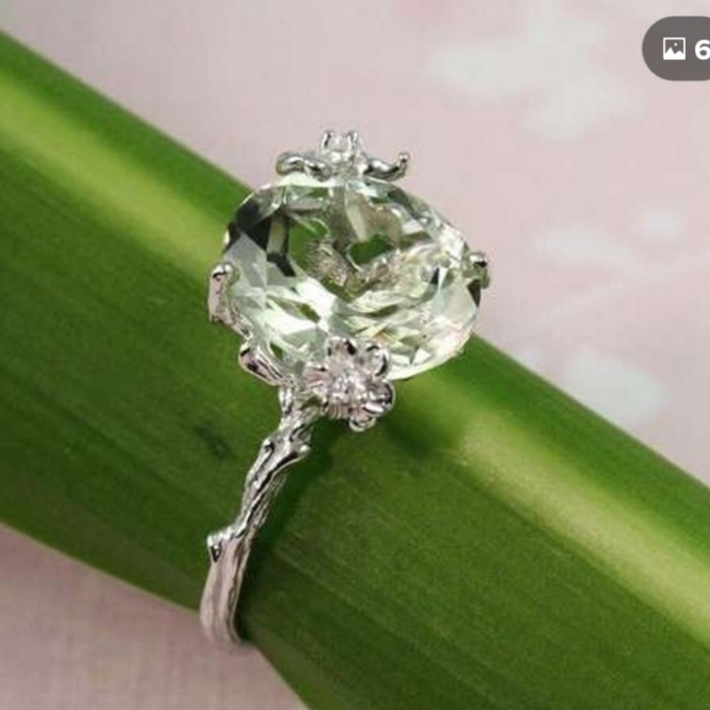 New GREEN AMETHYST  (PRASIOLITE) RING - Picture 6 of 7